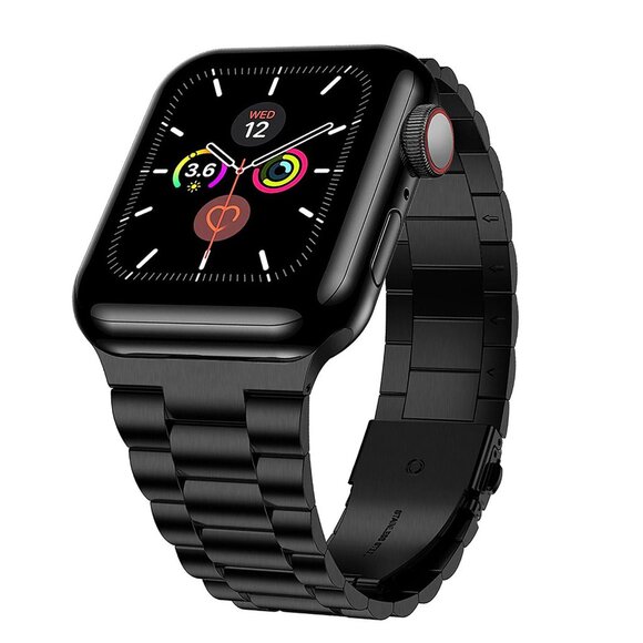 Classic Stainless Steel Metal Slim Band for Apple Watch 38/40/41mm, Black - Picture 2 of 7